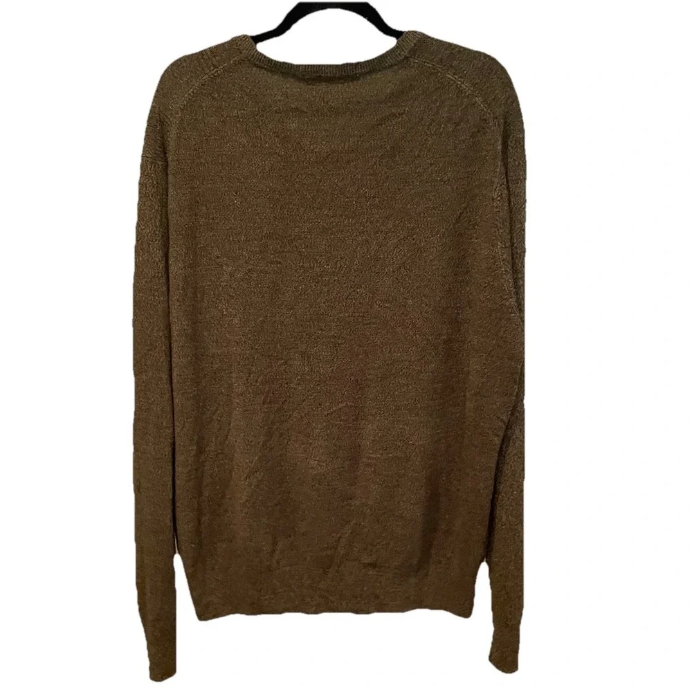 VTG Geoffrey Beene Mens Long‎ Sleeve Acrylic Knit V-Neck Sweater Size XXL Olive